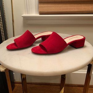 Jeffrey Campbell Red Suede Mules